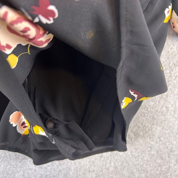 1. State Romper Womens Medium Black Floral Ruffle V-Neck Long Sleeves Casual NWT - Picture 14 of 15